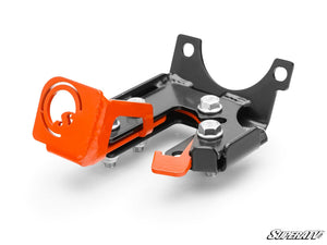SuperATV steel brake lock for Polaris Xpedition installed on brake pedal