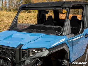 Polaris Xpedition half windshield forward lip diverting air up and over riders