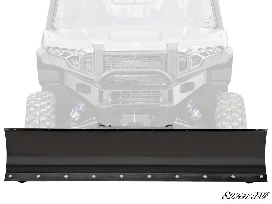 SuperATV Plow Pro snow plow kit mounted on a Polaris Xpedition UTV