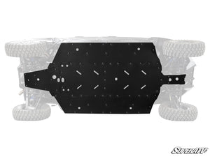 SuperATV full skid plate installed on 5-seat Polaris Xpedition XP 5 undercarriage