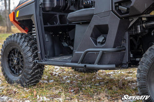 SuperATV Polaris Ranger XP 1000 / 1000 / Kinetic Heavy-Duty Nerf Bars, angle view