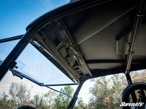 SuperATV Polaris 17 Inch Curved Rear View Mirror, installed view