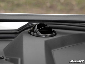 SuperATV defrost vent at the base of the Polaris RZR Trail S 1000 windshield