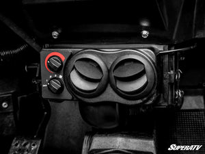 SuperATV cab heater vents and controls installed in a Polaris RZR XP 1000