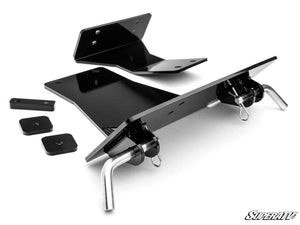 Front view of SuperATV Polaris RZR XP 900 Plow Pro snow plow kit