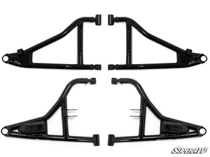 SuperATV forward offset A-arms for Polaris RZR Pro XP, backed by a lifetime warranty