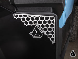 Polaris Xpedition inner fender guard powder coated aluminum plating angle view