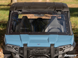 Quarter-inch polycarbonate Polaris Xpedition power flip windshield with XR Optic coating