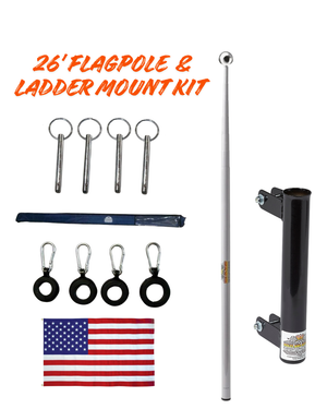 Telescoping Flagpole w/ Ladder Mount Kit - Dunes 2 Dezert SXS