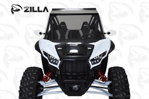 Hard-coated full clear polycarbonate windshield for Kawasaki KRX 1000 with stock cage