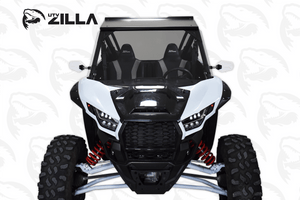 Hard-coated full clear polycarbonate windshield for Kawasaki KRX 1000 with stock cage