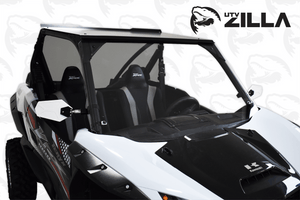 Hard-coated full clear polycarbonate windshield for Kawasaki KRX 1000 with stock cage