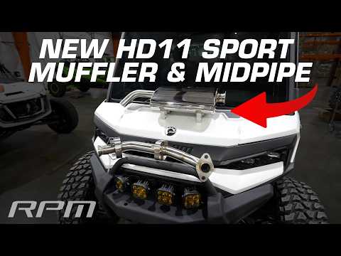 RPM Can-Am Defender HD11 sport muffler and mid pipe install and sound video