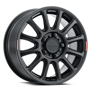 Raceline A14V Alpha UTV Wheel in Satin Black with 12 scalloped spokes and 15x7 size for Polaris RZR Turbo R and Pro R