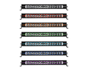 Rigid Industries 20" Radiance+ RGBW Light Bar with 8-color backlight, spot-drive optics, and waterproof housing for off-road use