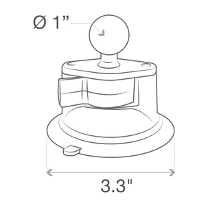RAM Twist-Lock Suction Cup Base with Ball - Dunes 2 Dezert SXS
