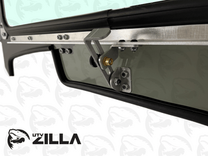 Vented glass windshield with wiper for Polaris RZR Trail 2021–2023 with aluminum frame and tinted vents