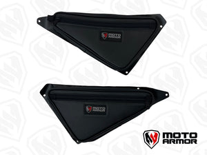 Moto Armor Pro Series 4 Seat rear door bags designed for UTVs, durable and custom-fit for added storage and door panel protection.