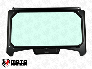 Vented automotive glass windshield with black aluminum frame for 2021–2024 Polaris RZR Trail and Trail S, includes manual wiper