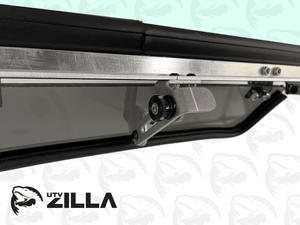 Vented glass windshield with wiper for Polaris RZR Trail 2021–2023 with aluminum frame and tinted vents