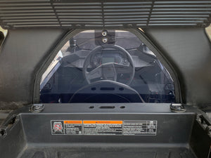 Polaris RS1 tinted rear window made from 3/16" polycarbonate with rubber seal and harness slot for factory snorkel setups