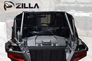 UTVZILLA tinted rear polycarbonate window for RZR PRO XP 2-seat model, with strap mounts and center support bracket