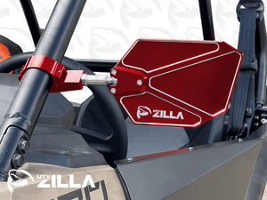 SABER billet convex UTV mirrors with low-profile multi-radius clamps for 1.75" to 2" roll cages