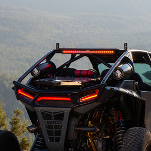 Rigid Industries 28-inch Chase Light Bar with LED brake, reverse, turn signal, and customizable strobe patterns for off-road vehicles.