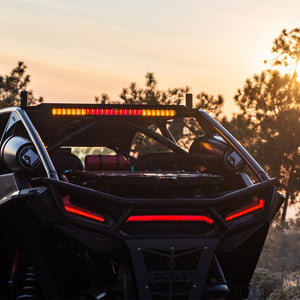Rigid Industries 28-inch Chase Light Bar with LED brake, reverse, turn signal, and customizable strobe patterns for off-road vehicles.