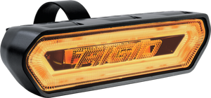 Rigid Chase amber LED tail light with strobe, reverse, brake, and courtesy functions; includes mounting bracket for UTV and off-road use