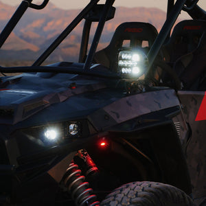 Rigid Adapt XP Xtreme LED Light with GPS-based adaptive beam control, 3-zone optics, and high-strength housing for powersports vehicles