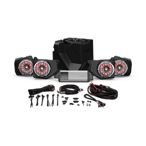 Rockford Fosgate Ranger Stage 6 Audio Kit with Ride Command, subwoofer, speakers, amplifier, and RGB lighting for Polaris Ranger 2018–2024