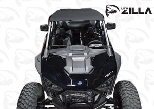 Black 1/4" thick plastic roof for 4-seat RZR PRO XP4 and Turbo R4 models, UV resistant and CNC cut with stainless hardware