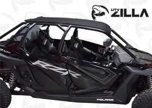 Black 1/4" thick plastic roof for 4-seat RZR PRO XP4 and Turbo R4 models, UV resistant and CNC cut with stainless hardware