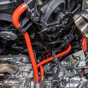 RPM Coolant Hose Kit for Can-Am Maverick R adds color and strength to your cooling system. Includes clamps and HD 3-ply Nomex silicone for OEM fit.