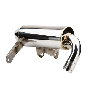 RPM Sport Slip-On Exhaust for Can-Am Renegade 570–1000R with polished stainless finish and quiet core insert included.
