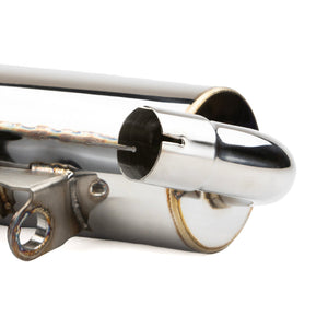 RPM Sport Slip-On Exhaust for Can-Am Renegade 570–1000R with polished stainless finish and quiet core insert included.