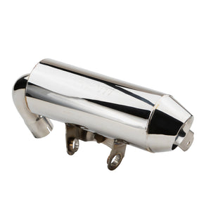RPM Sport Slip-On Exhaust for Can-Am Renegade 570–1000R with polished stainless finish and quiet core insert included.