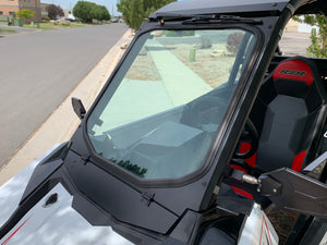 Polaris RS1 vented glass windshield with hand wiper and aluminum frame, DOT-certified, fits 2018–2022 RS1 models
