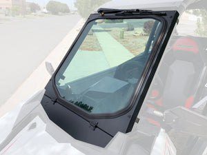 Polaris RS1 vented glass windshield with hand wiper and aluminum frame, DOT-certified, fits 2018–2022 RS1 models