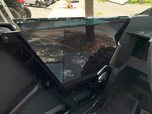 Polaris RS1 door kit made from tinted 3/16" polycarbonate with smooth CNC-cut edges and black stainless steel hardware