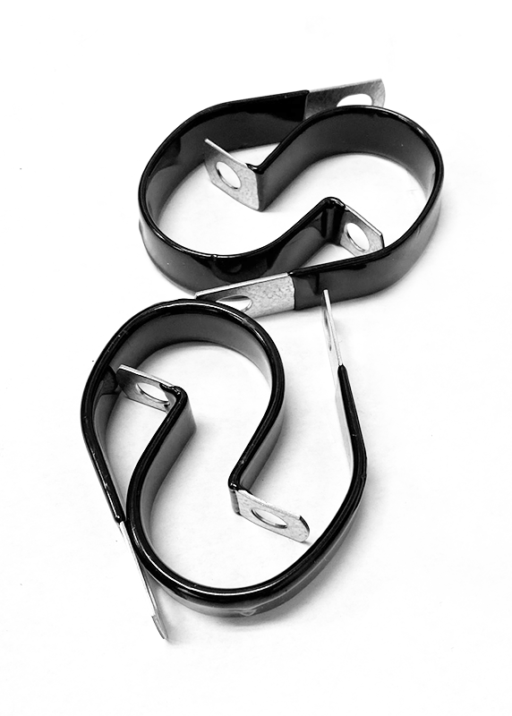 Four 1.75-inch rubber coated clamps with anti-vibration coating for UTV windshields, roofs, and accessories