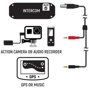 Music Input and Audio Record Connect Cable for Intercom AUX Port - Dunes 2 Dezert SXS