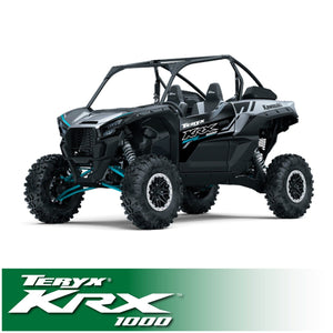 Complete Bluetooth and 2-way radio communication kit for Kawasaki Teryx KRX 1000, with intercom, helmet kits, and long-range radio.