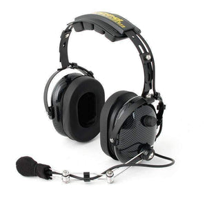 Rugged Radios H22 over-the-head headset in black carbon fiber for two-way radios and UTV intercoms