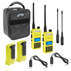 ADVENTURE PACK - GMR2 PLUS - GMRS / FRS Two Way Handheld Radios with Accessories - Dunes 2 Dezert SXS