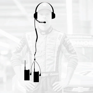Crew Chief - H42 Spotter Headset and Rugged Handheld Radio Package - Dunes 2 Dezert SXS