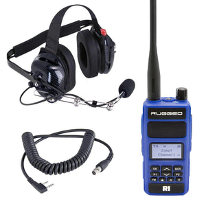 Crew Chief - H42 Spotter Headset and Rugged Handheld Radio Package - Dunes 2 Dezert SXS