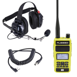 Crew Chief - H42 Spotter Headset and Rugged Handheld Radio Package - Dunes 2 Dezert SXS