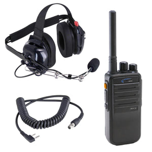 Crew Chief - H42 Spotter Headset and Rugged Handheld Radio Package - Dunes 2 Dezert SXS